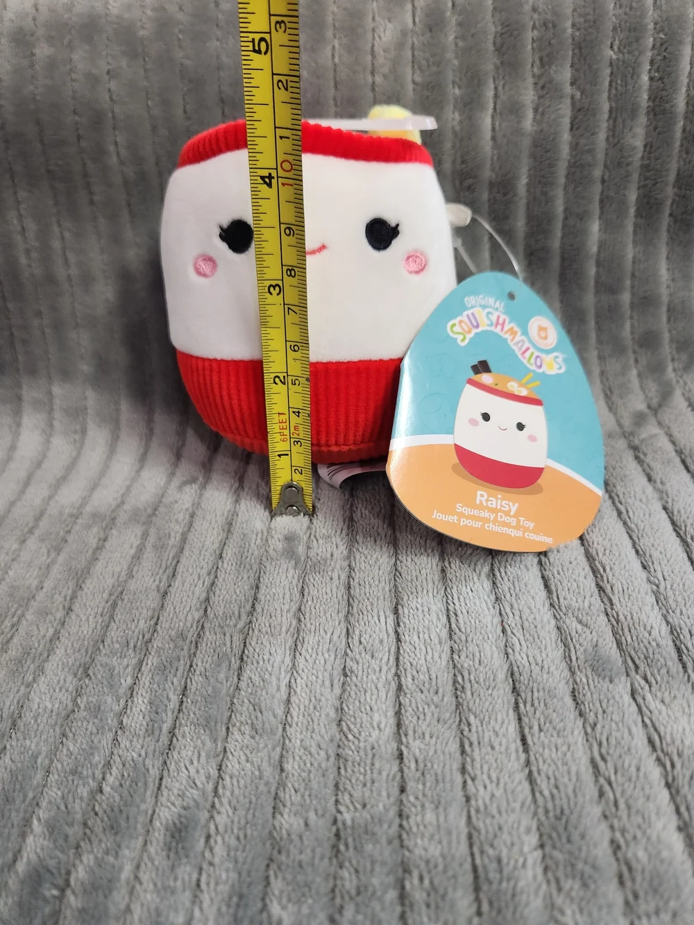 Original Squishmallow Squeaky Dog Toys Raisy Plush Toy NEW